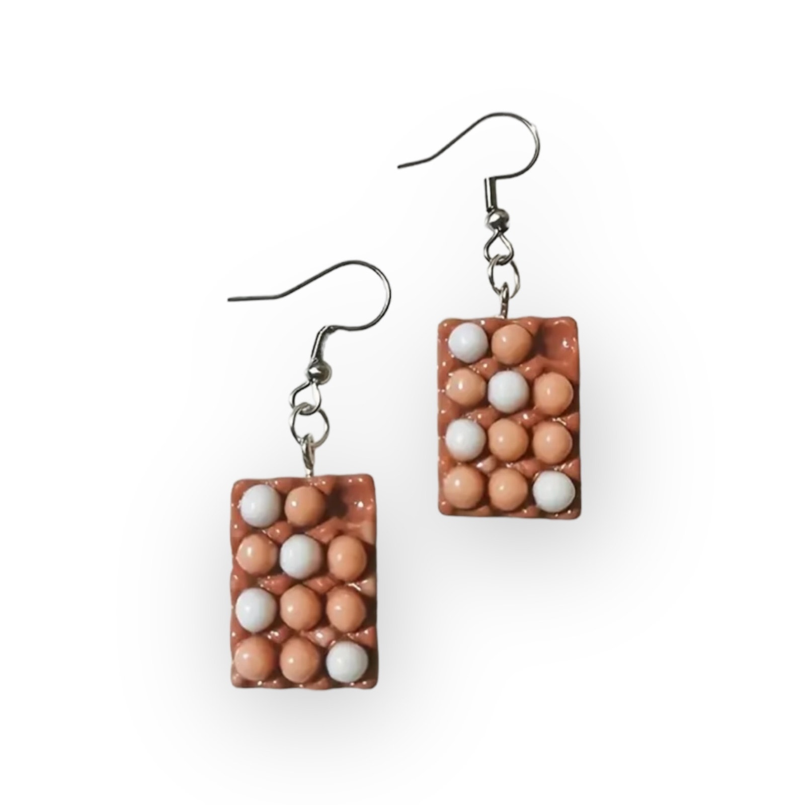 Hen Chicken Egg Box Earrings W/ Stainless Posts Nwt | Farmstand Cottagecore